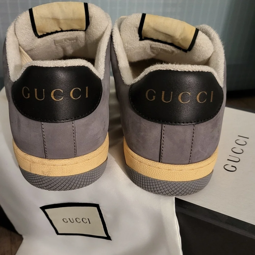 Gucci Men's Gray and Red Sneakers
